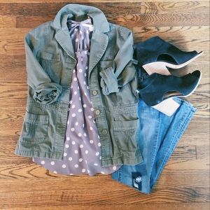 Gray Polka Dot Blouse